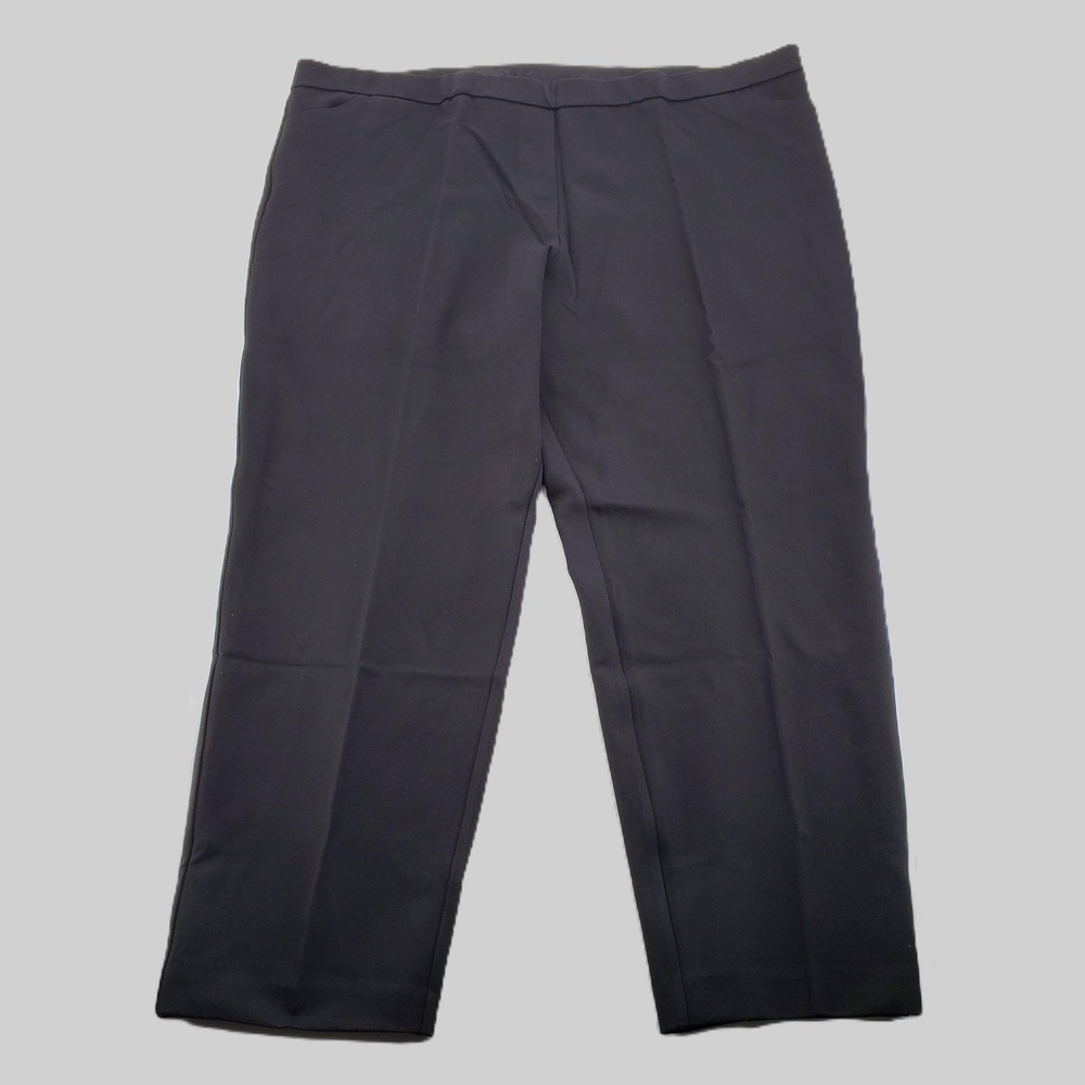 Susan Graver Dress Pant Womens 3X Straight Leg Elastic Waist Pull On Black New